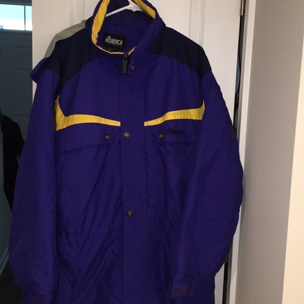 Vintage 1980’s Nordica Original Ski Snowboard hooded Parka Jacket coat retro XL